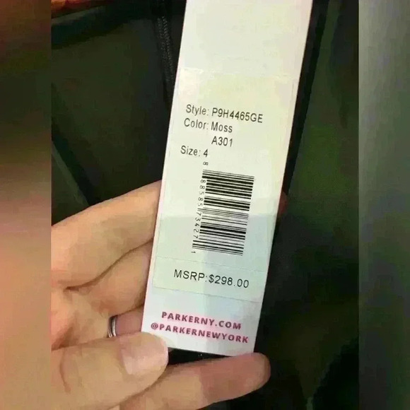 Parker Tangia Sleeveless Ruffle Short Dress Size 4 in Moss Olive Green NWT $298 - Picture 7 of 7